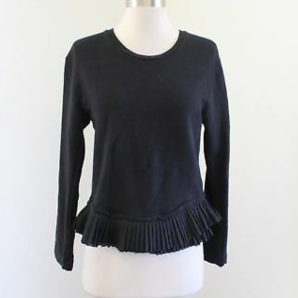 J. Crew black long sleeve with ruffles